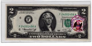 1976 $2 Bill Atlanta Federal Reserve Note First Day Stamp Hialeah,  Fl Postmark photo