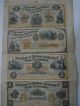 Uncut Columbia,  Sc - Mechanics & Farmers Building & Loan $1 - $2 - $3 - $5 Aug.  1,  1873 Paper Money: US photo 1