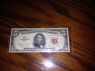 1963 Five Dollar Bill Red Seal photo