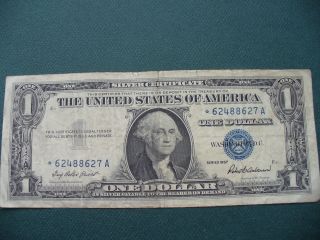 1957 - Star - 1 Dollar Silver Certificates.  Us Note photo