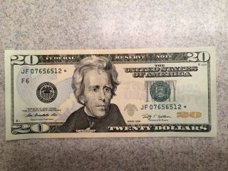 $20 Star Note - Fancy Serial Number photo