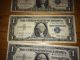 Four $1 One Dollar Silver Certificates Circulated/worn (1) 1935d,  (3) 1957 Small Size Notes photo 2