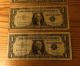 Four $1 One Dollar Silver Certificates Circulated/worn (1) 1935d,  (3) 1957 Small Size Notes photo 5