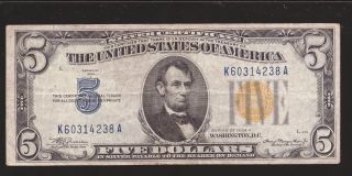 1934 - A Five Dollar $5 Silver Certificate North Africa Emergency Issue Note photo