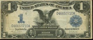 1899 $1 Silver Certificate Fr - 233 Black Eagle Series Of 1899 photo