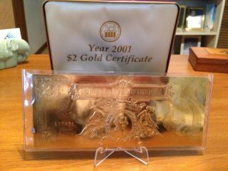 2001 Two Dollar 22k Gold Certificate photo