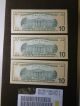 $10 Us Dollar Bank Note Combo Near Solid - Bookend - Radar Ml627777 - - A Small Size Notes photo 2