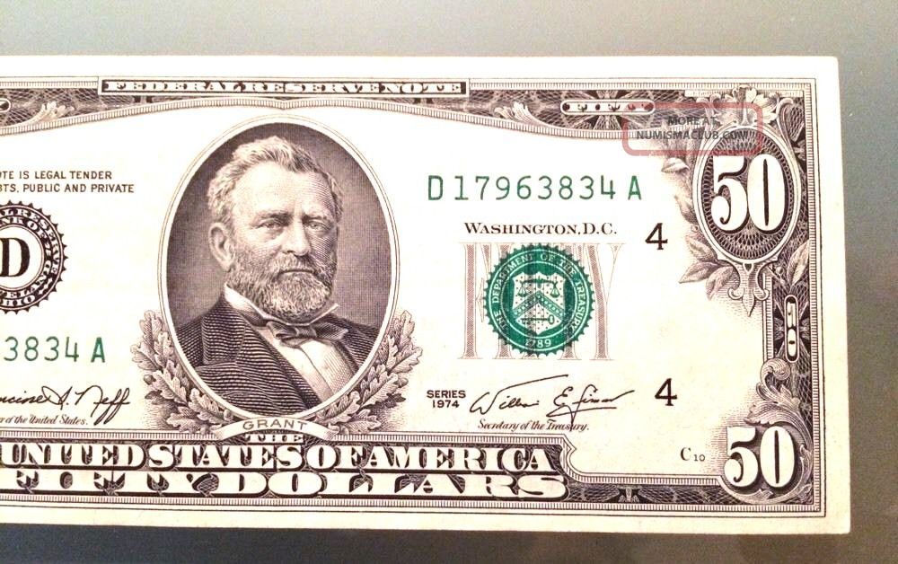 Vintage 1974 50 Dollar Bill