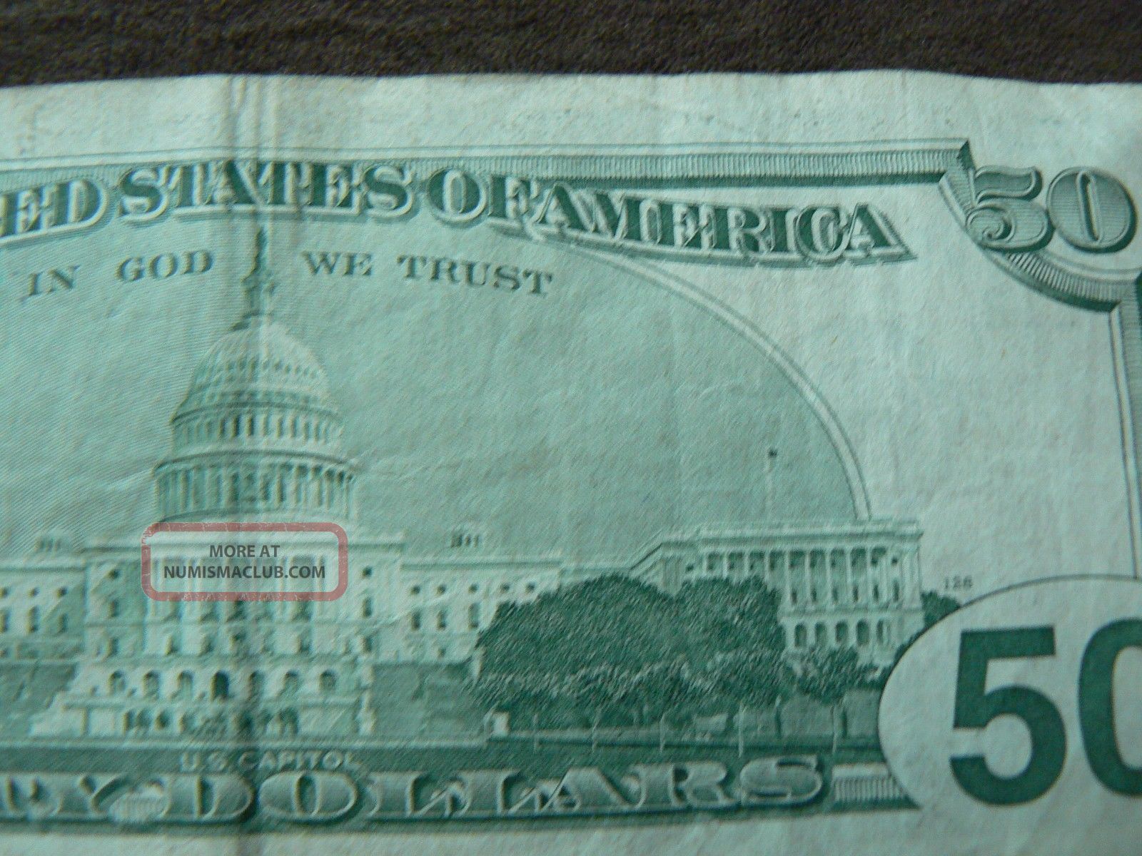 1996 50 Dollar Bill, Error Note, Fifty Old U S Money Currency Low
