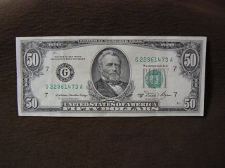 1981a 50 Dollar Bill Note Fifty Old U S Money Currency Frn Au/xf Crisp And photo