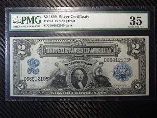 1899 $2 Mini Porthole Silver Certificate Fr.  251 Pmg 35 photo