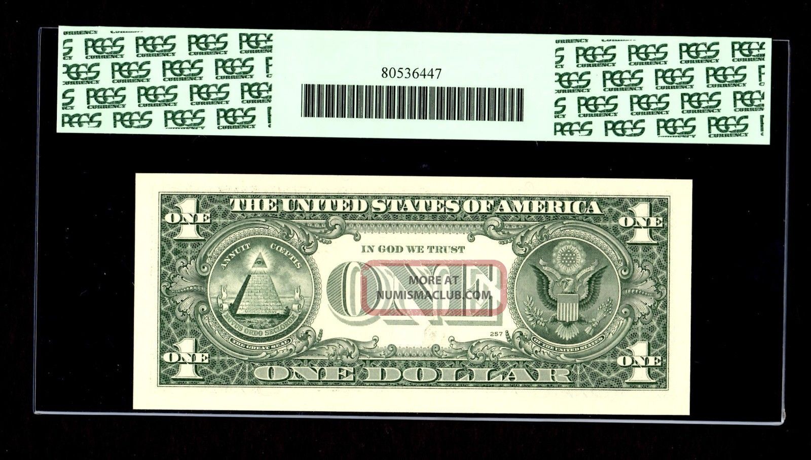 2009 1 Fw Federal Reserve Note Pcgs Gem 66ppq Fancy Bookend Serial