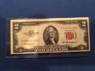 1953a Two Dollar ($2) Bill - Red Seal,  Dc Note - A53503138a photo