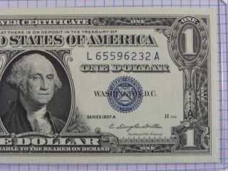 1957 A One Dollar Silver Certificate Grades Crisp Uncirculated Stk Qu28 photo