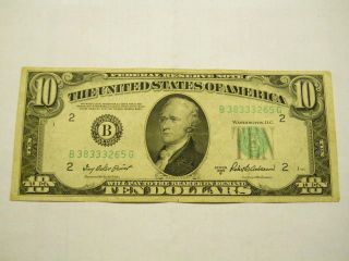Vf 1950b $10.  00 Federal Reserve Note photo