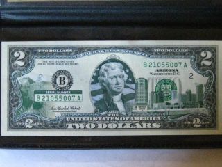 Commemorative Two Dollar Bill,  Thomas Jefferson,  With Case, photo