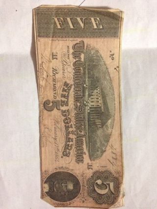 The Confederate States America Five Dollar Note photo