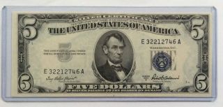 1953 - A.  Choice Uncirculated.  $1 Silver Certificate.  Us Paper Currency.  Money. photo
