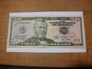 Star Note Collectors.  2009 $50.  00 Star Note,  Crisp And.  (circulated) photo