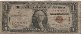1935 - A $1 Hawaii Silver Certificate Wwii Era photo