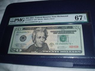 Pmg Fr 2089 - E 2004 $20 Federal Res Note Star Richmond Supergem Uncirculated 67 photo