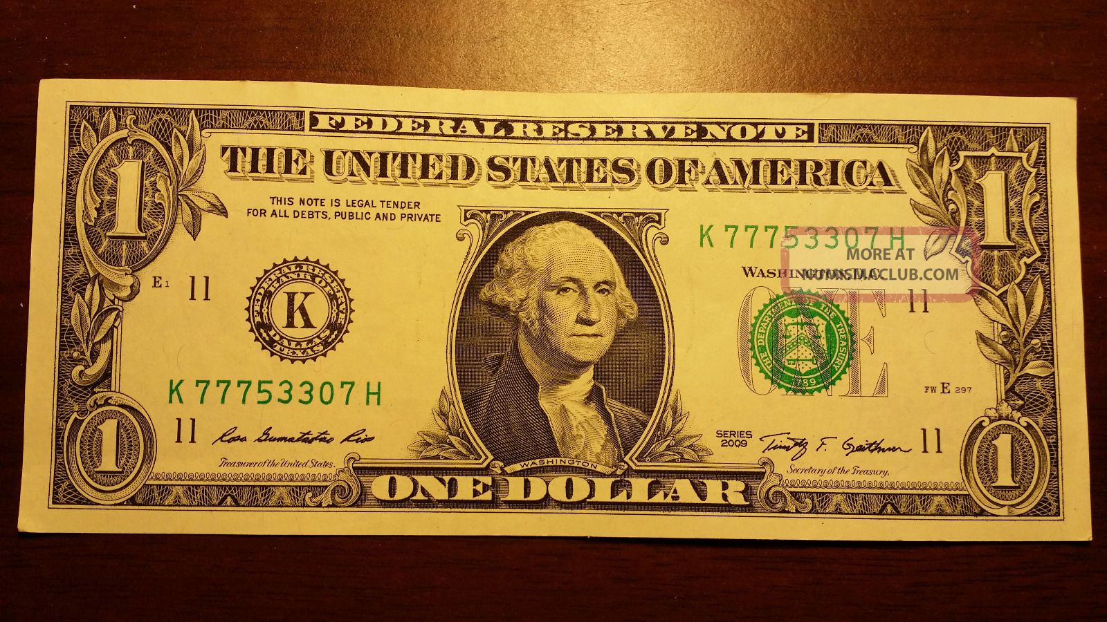 Американская банкнота один доллар