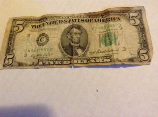 Five - Dollar - Bill - 1950b (circulated) photo
