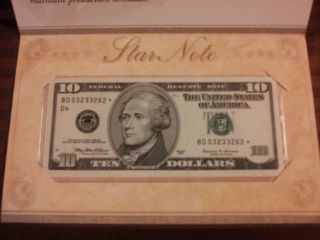 $10 1999 Star Bd Federal Reserve Choice Unc Bu Note 3 photo
