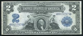 Fr.  249 1899 $2 Two Dollars Large Size Silver Certificate Currency Note Vf photo