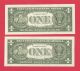 1981 A $1 Frn ' S Two Consecutive Uncir Fr 1912 D Cleveland Dist Nr Small Size Notes photo 1