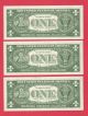 1963 $1 Frn ' S Three Consecutive Uncir Fr 1900d Cleveland District Nr Small Size Notes photo 1