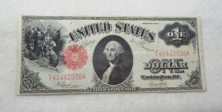 Series 1917 Large Size $1 Legal Tender Us Note Sawhorse Reverse Very Fine Fr 39 photo