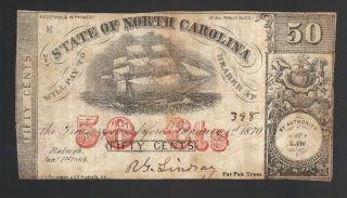 50¢ Raleigh Nc 1864 Confederate North Carolina Civil War Obsolete Nc Paper Money photo