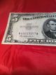 Us Currency 1953 A Lincoln $5 Dollar United States Note Blue Seal. Small Size Notes photo 1
