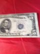 Us Currency 1953 A Lincoln $5 Dollar United States Note Blue Seal. Small Size Notes photo 3