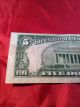 Us Currency 1953 A Lincoln $5 Dollar United States Note Blue Seal. Small Size Notes photo 5