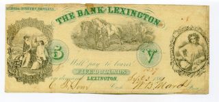 1861 Bank Of Lexington (nc) Civil War Era Banknote photo
