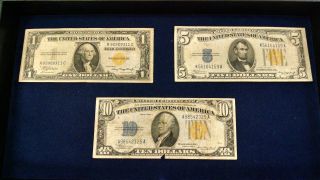 North African $1,  $5,  And $10 Silver Certificates 1935 Series. photo