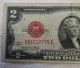 1928 G $2 Dollar Bill Note - Circulated Small Size Notes photo 2