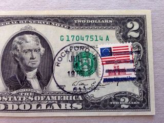 1976 $2 Dollar Bills,  Stamp,  Uncirculated Independence Day 7/04/76 Rare photo