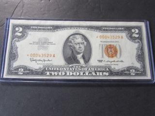1963 $2 Dollars Star Strong Orange Seal Crispy,  Low Very Scarce photo