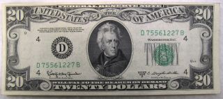 1950 - D $20 Cleveland Federal Reserve Twenty Dollar Note About Xf photo