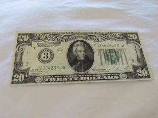 1928a Twenty $20 Dollar Bill Green Seal photo