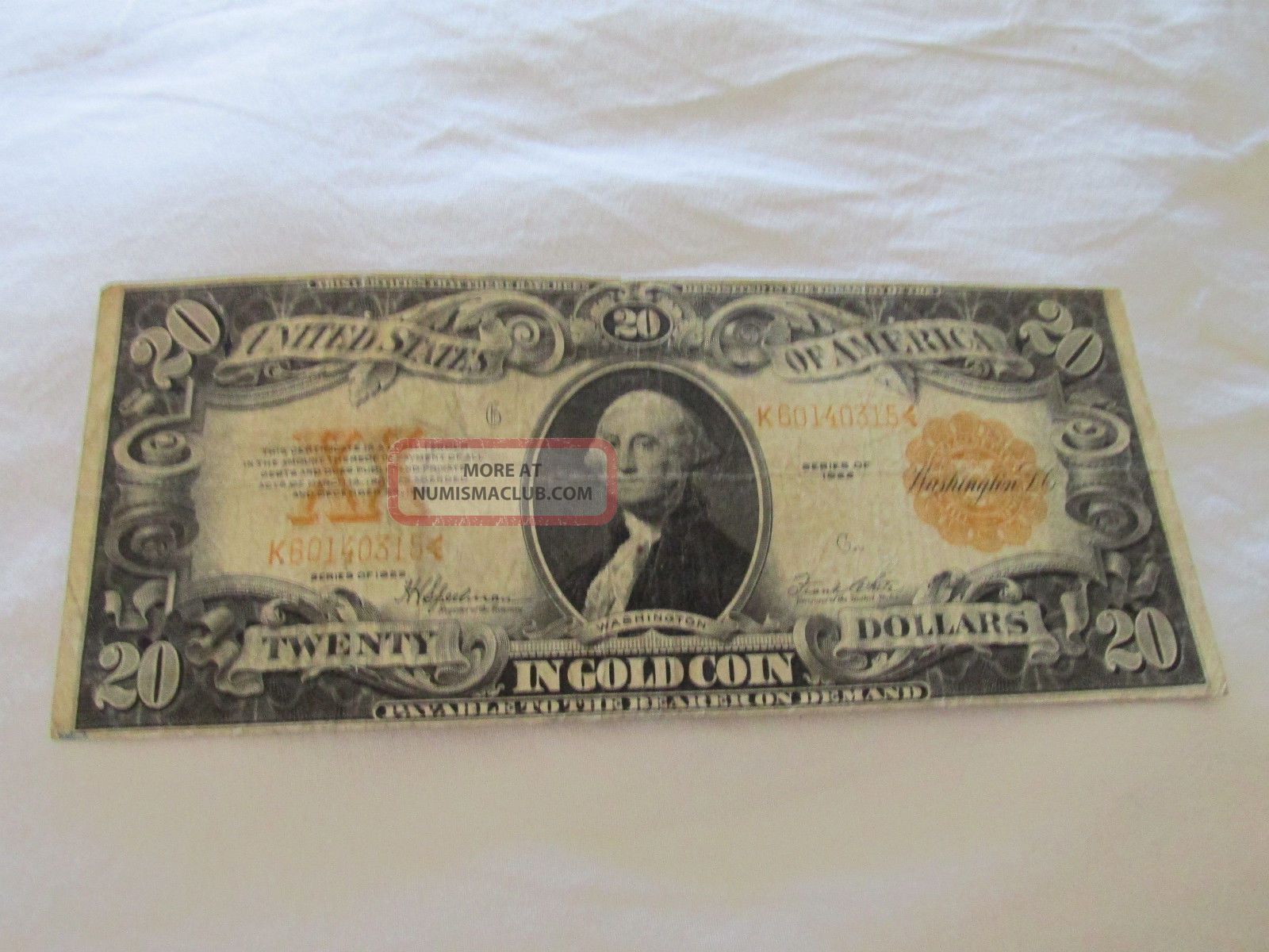 1922 Series Twenty $20 Dollar Gold Certificate Large Size Notes photo