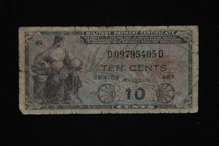 U.  S.  A.  Military Payment Certificate.  Series 481 - 10 Cents D13923982d photo