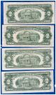 (4) 2 - 1953& 2 - 1963 Old Us Note Legal Tender Paper Money Currency Red Seal P92 Small Size Notes photo 1