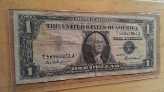 1957 A One Dollar Silver Certificate Blue Seal Circulated photo