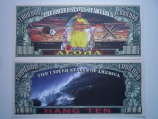 2 Bills - Aloha Hawaii Novelty Currency Bill,  Currency Holder 2/$1.  00 photo