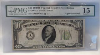 1928b Federal Reserve Note Boston Pmg 15 Choice Fine photo