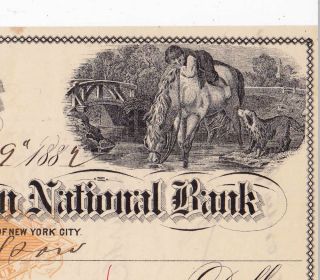 1882 Kenton Savings Bank,  Kenton,  Ohio 132 Years Old.  Boy/horse/dog Vignette photo